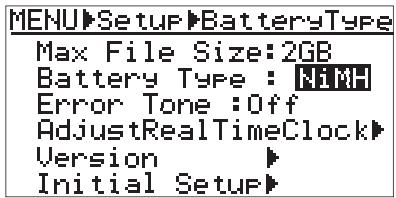 FOSTEX FR-2LE - Sélection du type de piles (battery type) - 4
