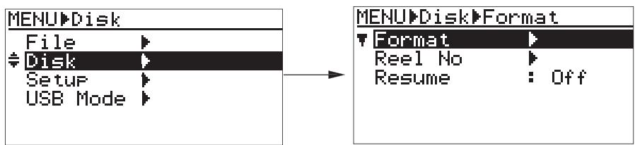 FOSTEX FR-2LE - Activation/désactivation de la fonction resume - 1