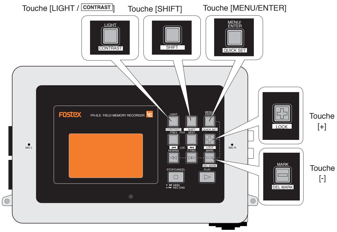 FOSTEX FR-2LE - Réglage du contraste de l'écran - 1