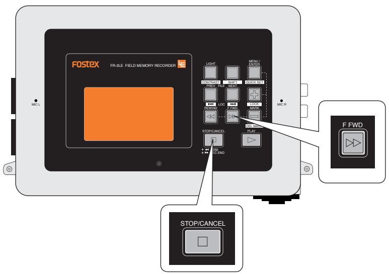 FOSTEX FR-2LE - Calage à la fin (REC END) d'un fichier - 1