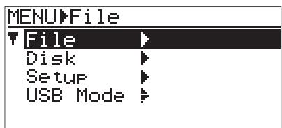 FOSTEX FR-2LE - Les écrans du mode MENU - 1