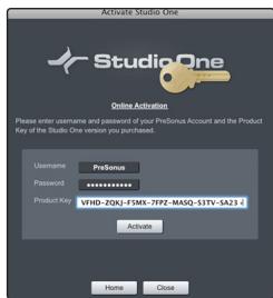PRESONUS STUDIOLIVE 24.4.2 - Activation en ligne de studio one artist - 1