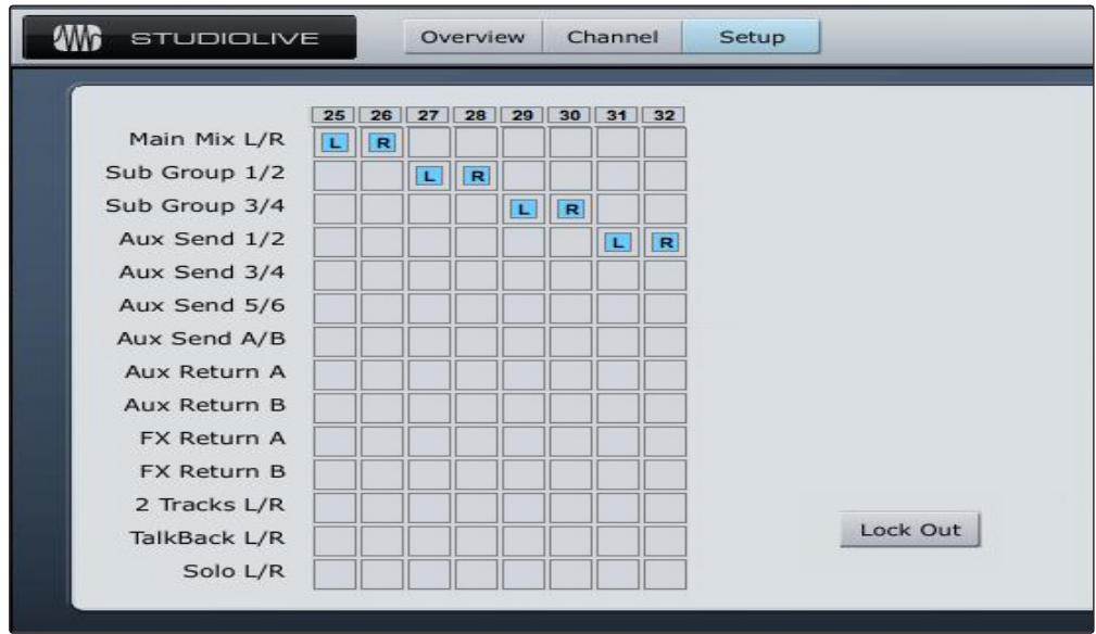 PRESONUS STUDIOLIVE 24.4.2 - VSL: onglet setup - 1