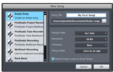PRESONUS STUDIOLIVE 24.4.2 - Création d'un nouveau morceau - 3