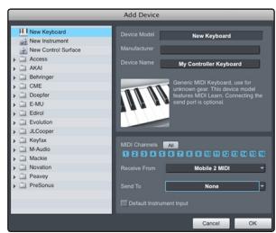 PRESONUS STUDIOLIVE 24.4.2 - Configuration d'un clavier de commande MIDI externe depuis la page de démarrage - 2