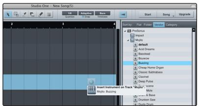 PRESONUS STUDIOLIVE 24.4.2 - Glisser-déposer d'instruments virtuels - 1