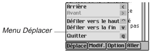 FRANKLIN EBM911 - Menu Déplacer - 1
