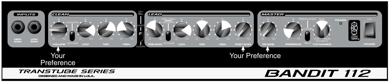 PEAVEY STUDIO PRO 112 - RECOMMENDED SETTINGS - 2