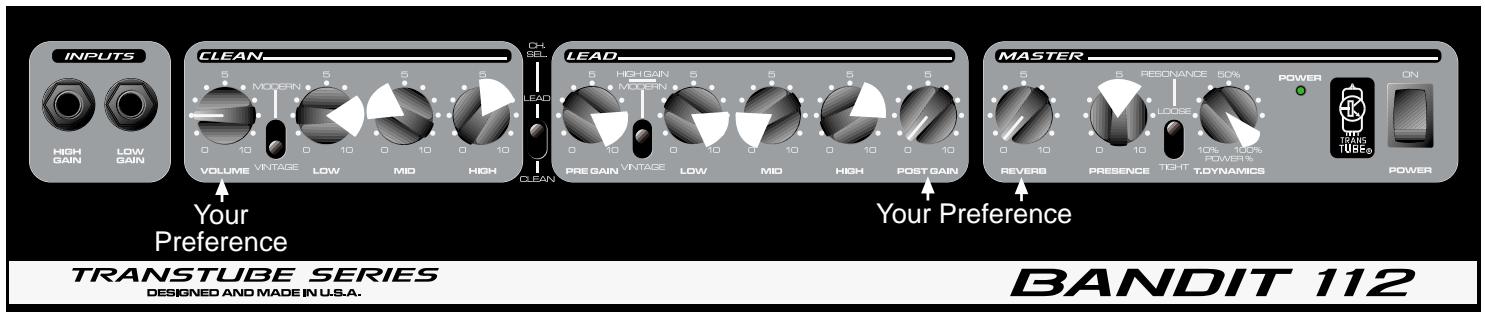 PEAVEY STUDIO PRO 112 - RECOMMENDED SETTINGS - 1