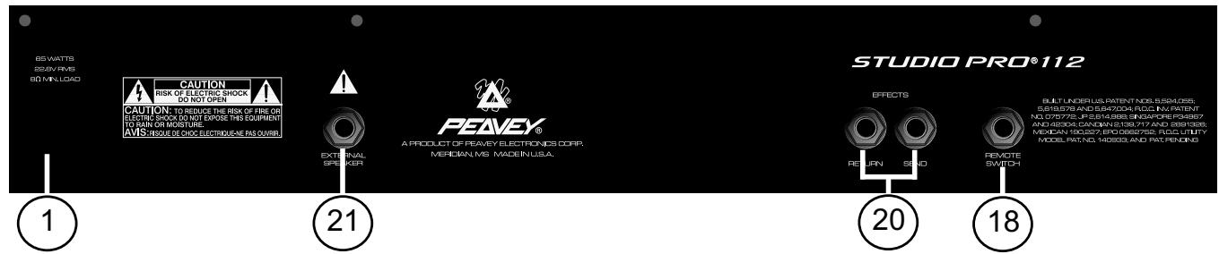PEAVEY STUDIO PRO 112 - PANNEAU ARRIÈRE - 2