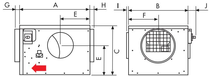 UNELVENT CACB-N COLLECTIF - Dimensions (mm) - 1