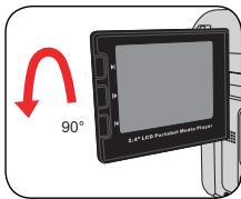 AIPTEK POCKET DV 8800 - Draai het LCD-schem. - 1
