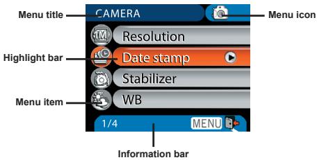 AIPTEK POCKET DV 8800 - Menu illustration - 1