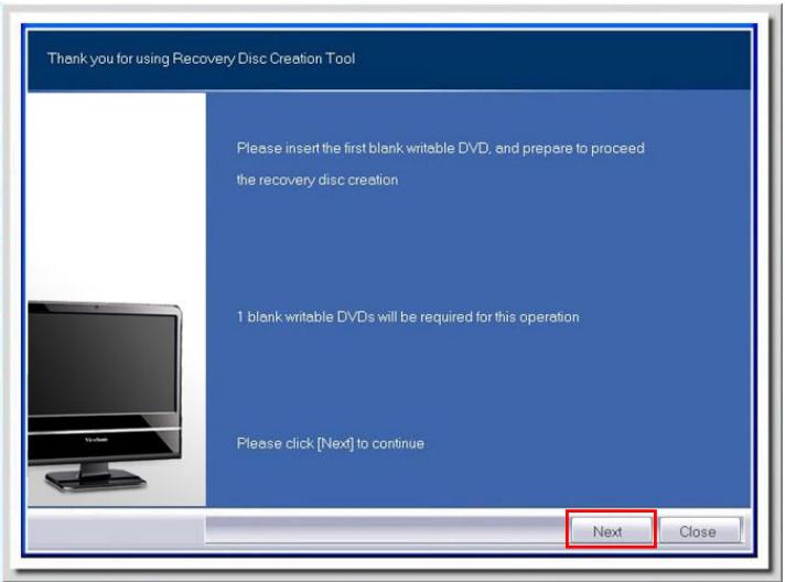 VIEWSONIC VPC100 ALL-IN-ONE - Comment créé le disque de récapération du système - 4