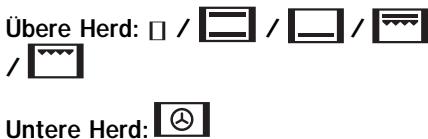 Übere Herd: □ / [ ] / [ ] / [ ] / Untere Herd: ⏻