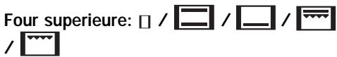 Four superieure: □ / [=] / [□] / [=̈] / [×̈]