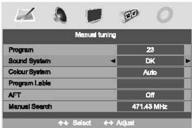 SWEEX TV020 - Options du menu configuration - 4