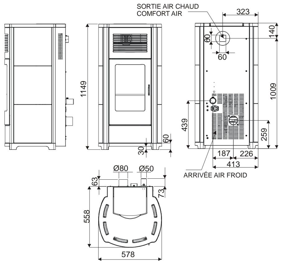 MCZ SUITE AIR - Dimensions CLUB mod. AIR - COMFORT AIR - 1