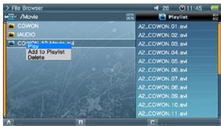 COWON A3 - Utilisation de la liste de lecture - 2