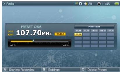 COWON A3 - Utilisation du mode Radio - 2