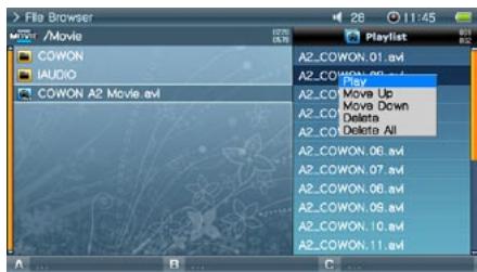 COWON A3 - Utilisation de la liste de lecture - 1