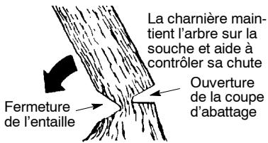 POULAN 1630 - La charnière maintain l'arbre sur la souche et aide à en contrôle la chute. - 1
