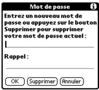 PALM ZIRE 21 - Pour modifier ou supprimer votre mot de passe - 2