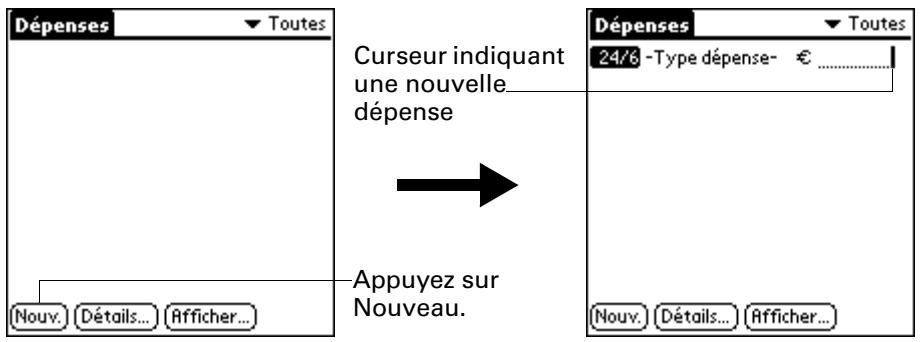 PALM ZIRE 21 - Pour ajouter une dépense : - 1
