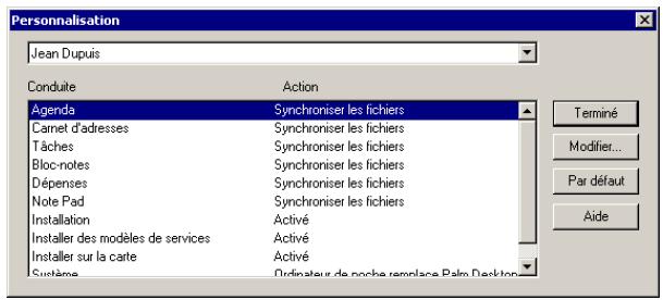 PALM ZIRE 21 - Pour personnaliser les paramètres hotSync pour les applications sous windows : - 1
