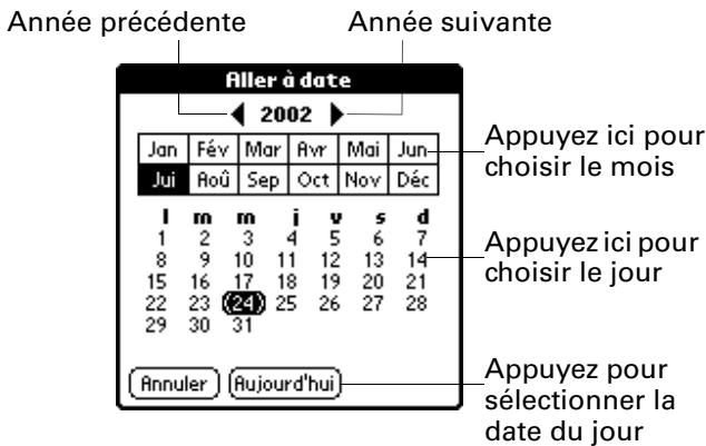 PALM ZIRE 21 - Pour planifier un événement pour un autre jour : - 2