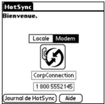 PALM ZIRE 21 - Pour effectuer une opération hotSync réseau : - 1