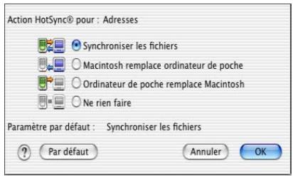 PALM ZIRE 21 - Pour restaurer vos données à partir d'un macintosh après une réinitialisation matérielle : - 1