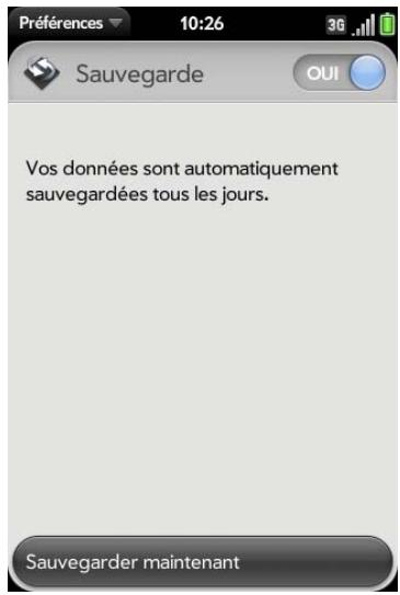 PALM PRE PLUS O2 - Sauvegarde de vos informations - 1