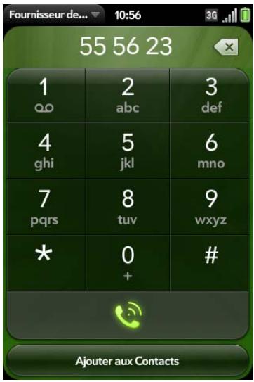 PALM PRE PLUS O2 - Passage d'appels à l'aide du clavier numérique affiché à l'écran - 1