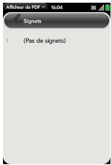 PALM PRE PLUS O2 - Affichage des signets - 1