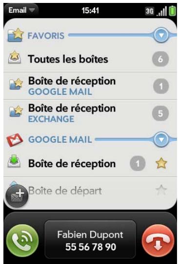 PALM PRE PLUS O2 - Utilisation d'une autre application pendant un appel - 1