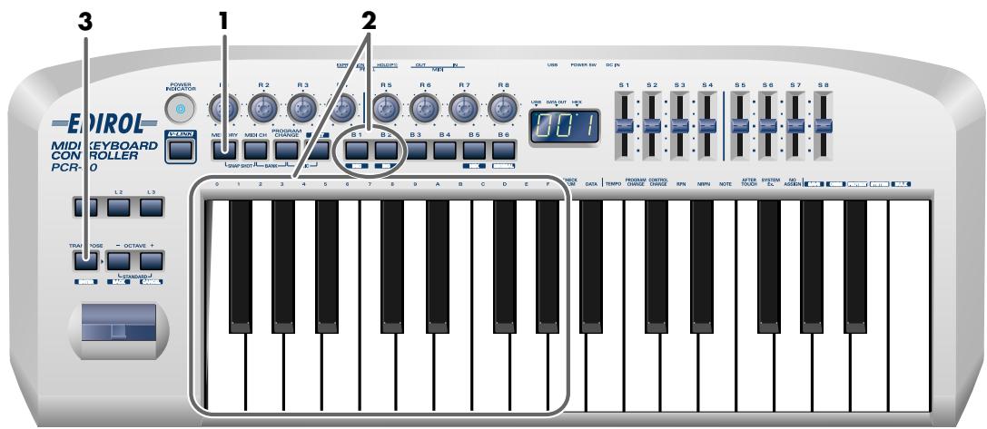 EDIROL PCR-50 - Mode mémoire (MEMORY) - 1