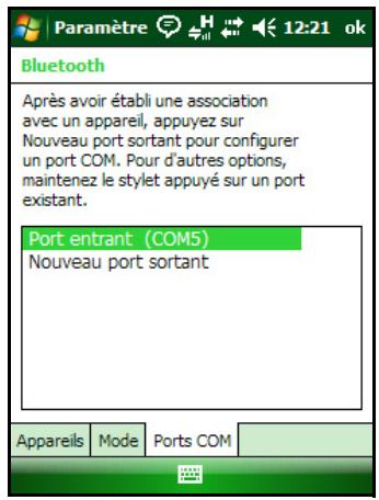 TRIMBLE JUNO - Étape 2: configuration du port COM à utiliser sur le terminal - 1