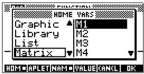 COMPAQ 39GS - Le menu VARS - 4