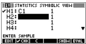 COMPAQ 39GS - Calculs statistiques à partir d'une liste - 7