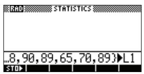 COMPAQ 39GS - Calculs statistiques à partir d'une liste - 1