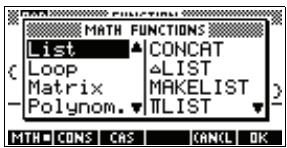 COMPAQ 39GS - Fonctions de manipulation listes - 1