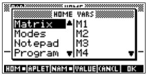 COMPAQ 39GS - Le menu VARS - 2