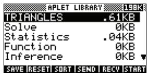 COMPAQ 39GS - S'assurer que l'application triangles a bien été enregistrée dans la bibliothèque d'applications. - 2