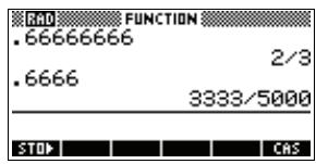 COMPAQ 39GS - Conversion d'un nombre décimal en fraction - 1