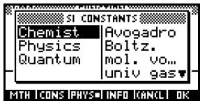 COMPAQ 39GS - Constantes de physique - 1