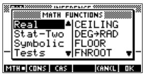 COMPAQ 39GS - Le menu MATH - 1