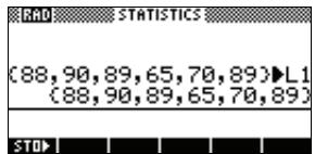 COMPAQ 39GS - Calculs statistiques à partir d'une liste - 2