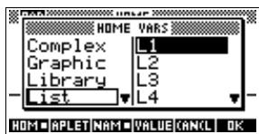COMPAQ 39GS - Le menu VARS - 10