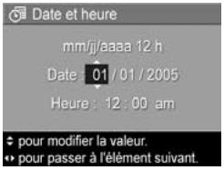 COMPAQ PHOTOSMART E217 - Date et heures - 1